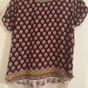 Maroon Pattern Blouse